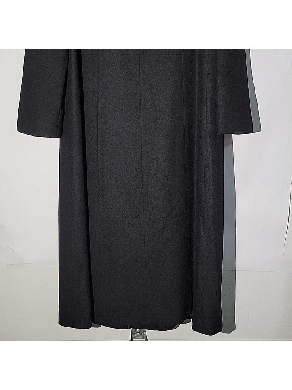 Women's Braefair Vintage Black Wool Mix Overcoat, Size 12 - Picture 7 of 16